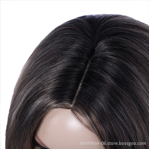 wholeasale lolita  wigs mix black with light brown and white and ombre all colours natural wave synthetic hair wigs for women